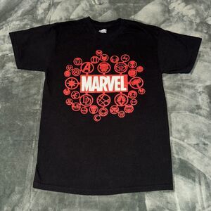 Marvel Comics Retro Classic Superhero Icon Logo T-Shirt Men's S Black Pullover